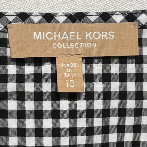Michael Kors Collection Black & White Sleeveless Checkered Midi Dress Size 10 - Picture 7 of 9